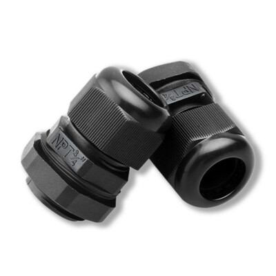 10PCS NPT 3/4 Waterproof Cable Gland Nylon Black Wire Connector Dia. 0.47''-0.7''