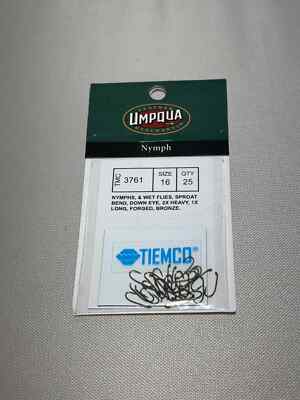 TIEMCO 3761 Nymph/Wet Fly hooks (25pack) Size 16