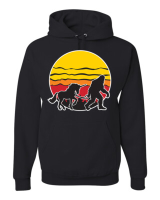 Sunset Silhoutte Unicorn and Sasquatch Unisex Hoodie Sweatshirt