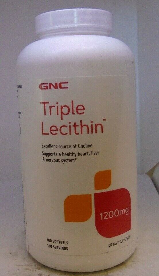 GNC Triple Lecithin 180 1200mg Softgels, Supports a Healthy Heart 