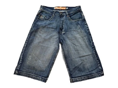Vintage Pepe Jeans Men Jorts Jean Short Blue Baggy Embroidered 34 Mint - Image 1 of 4