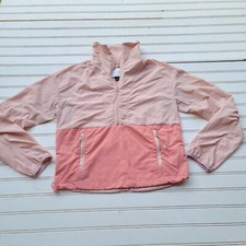 All In Motion Girls' XS Windbreaker Jacket - Pink Water Wind Resistant 1/2 Zip