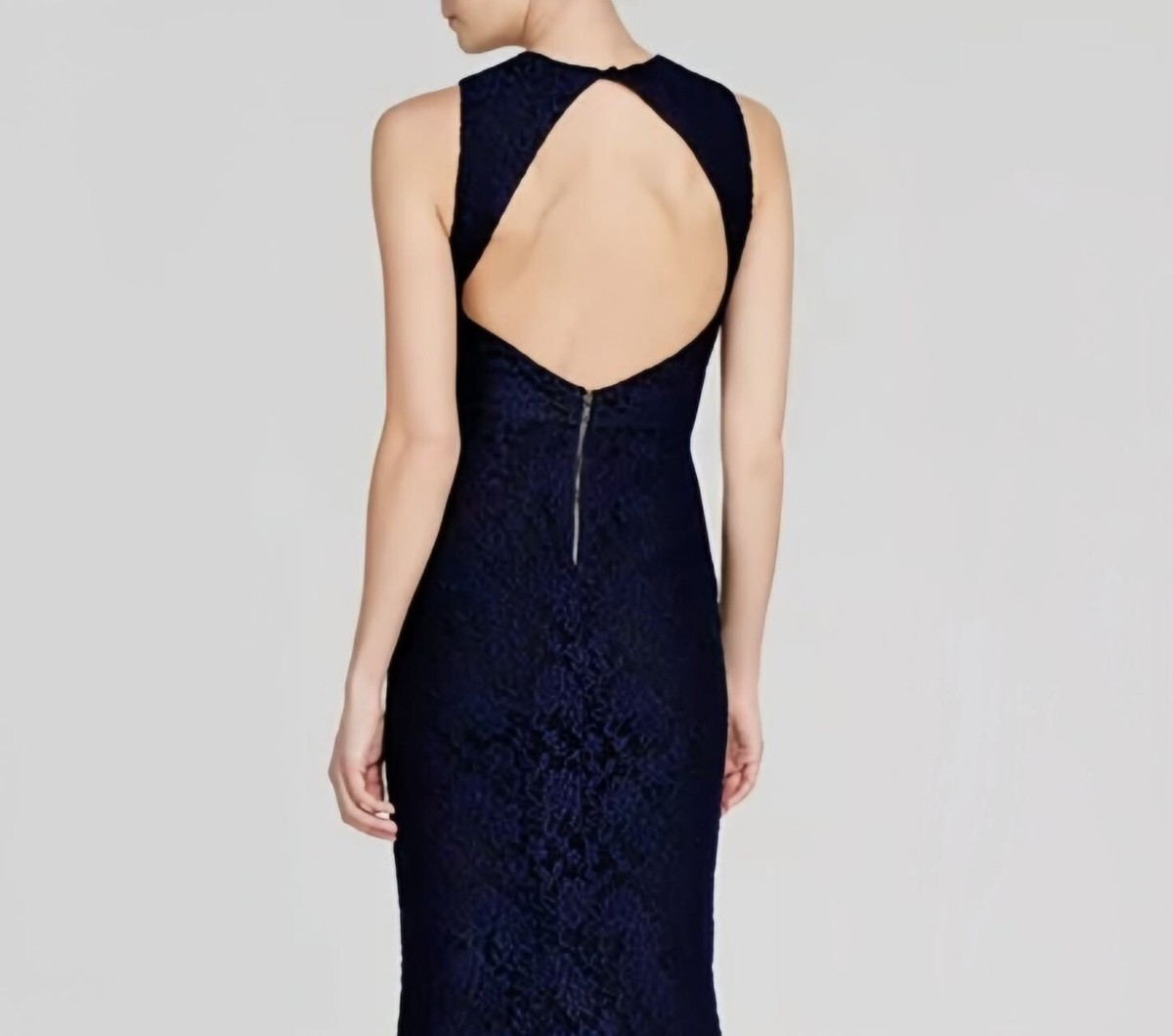 $680 NWT Alice+Olivia Women's Knee Length Lace Floral Sleeveless Dresses 8  Navy | eBay