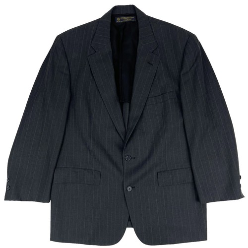 Brooks Brothers 346 Blazer Men's 46R Gray Chalk Stripe Wool