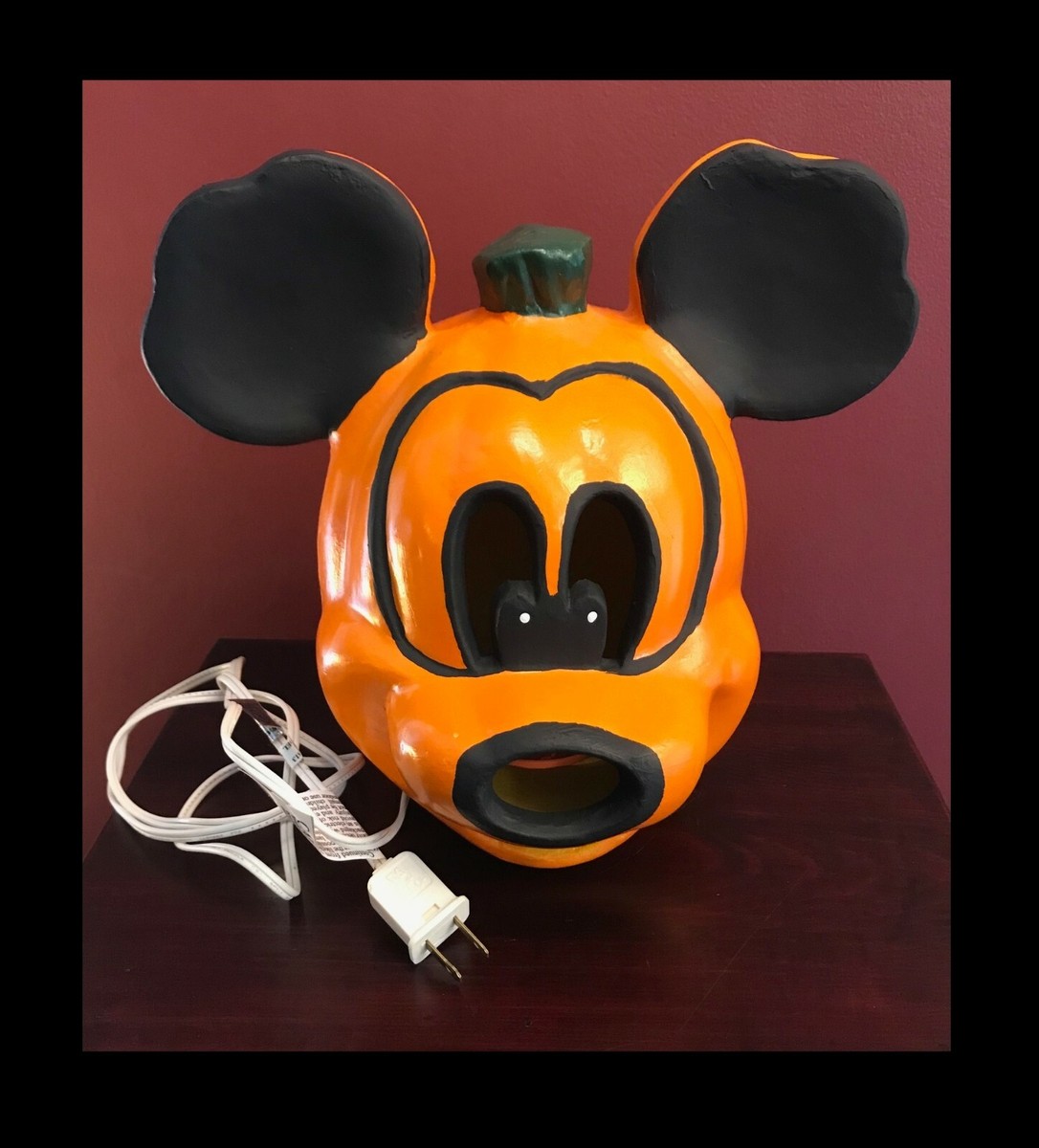 1999 DISNEY MICKEY MOUSE PUMPKIN HEAD ELECTRIC JACK O LANTERN 10