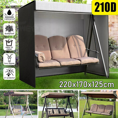 Heavy Duty Garden Swing Cover Zip Waterproof For Seater Swinging
