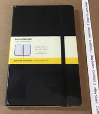 MOLESKINE Notebook Classic HARD Cover SQUARED Notebook 192 Pages 5”x8-1/4” BLACK