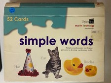 52 Large SIMPLE WORDS Puzzle Cards Early Learning Development Vocabulary