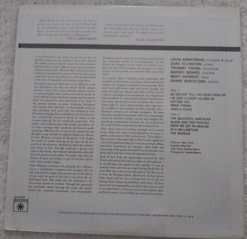 Louis Armstrong & Duke Ellington-Historic Recording Event/Ltd Edition - Vinyl LP - Picture 2 of 3