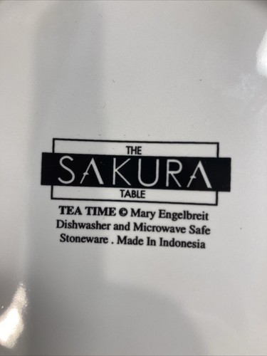 Vintage Sakura Table Mary Engelbreit Tea Time Luncheon Plates 4pc set - Picture 6 of 6