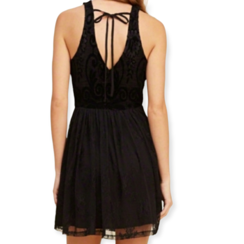 HOLLISTER Women's Sleeveless Lace Dress in Black Size XS