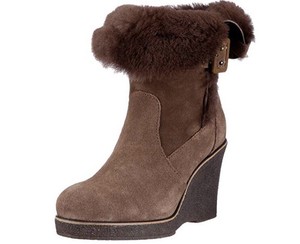 shearling heeled boots