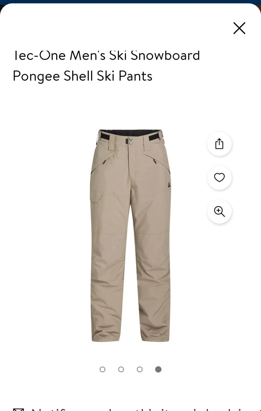 Ski Pants Khaki L