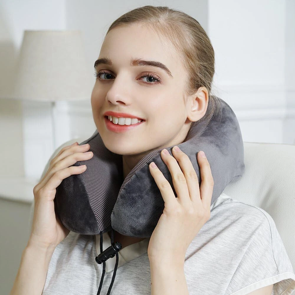 Travel Pillow, Best Memory Foam Neck Pillow Head Support Soft for Grey