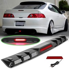For Acura Rsx Dc5 Rear Bumper Diffuser Lip W Led Tail Brake Light Carbon Fiber