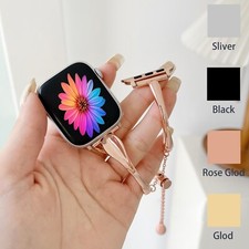 For Apple Watch Series 10 9 8 7 6 5 4 3 2 1 SE Slim Metal Bracelet Band Strap