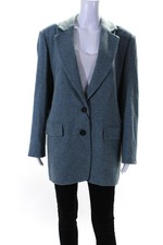 Marella Womens Collared Long Sleeves Lined Button Up Garden Blazer Green Size 12