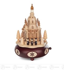 Spieldose mit Dresdner Frauenkirche Kurrende und Bäumchen Erzgebirge