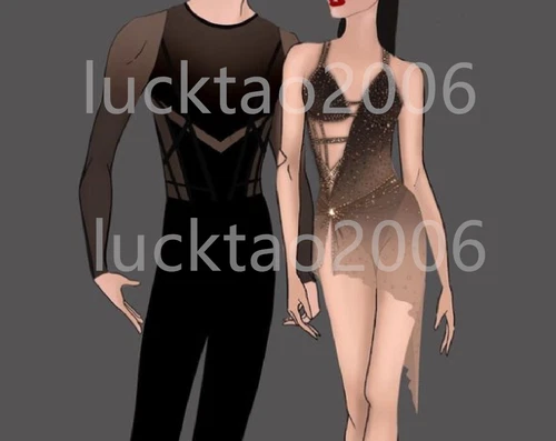 Figure Skating Dress Pair skating Ice Skating boy & girl's Costume Sparkle 88102