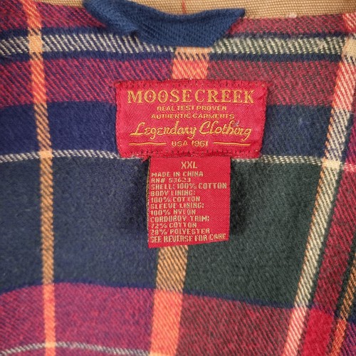 Vintage MOOSE CREEK Jacket Mens 2XL Khaki Brown Barn Field Coat Flannel Lined - Picture 10 of 11