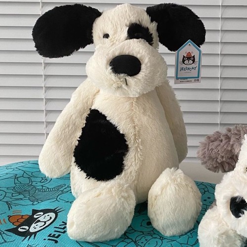 Jellycat London Large Black And Cream 20" Bashful Puppy Dog Plush - NWT! - Picture 4 of 4