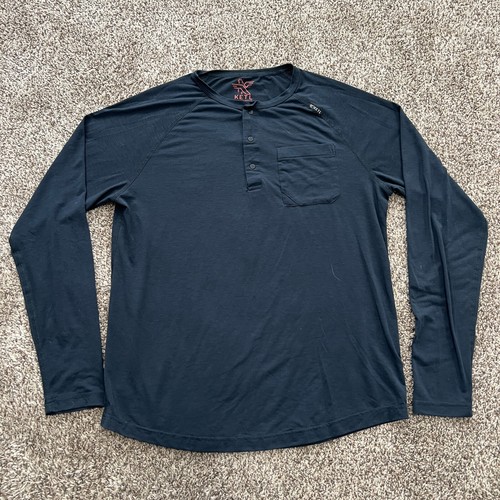 Ketl LS Henley Shirt Long Sleeve Blue Pullover Size Medium Lightweight Hike - 第 1/8 張圖片