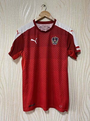 AUSTRIA 2016 2017 HOME FOOTBALL SHIRT SOCCER JERSEY PUMA 748683 sz S MEN RED