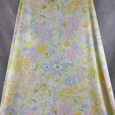 Reclaimed vintage flower power cotton blend fabric 62" x 60" craft sew DIY