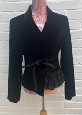 B Young Velvet Blazer Jacket Black Medium Soft Lightweight Lace Goth