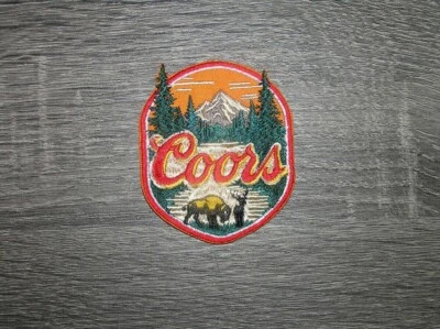 Coors Beer Cowboy Mountains Embroidered Iron On Patch 2.5" x 3"