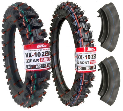 IRC 60/100-14 80/100-12 Tires Tubes VX-10 Front Rear Tire Tube Set 110 CRF KLX