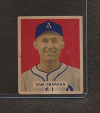 1949 Bowman Baseball Card #112 Sam Chapman, Philadelphia Athletics, VG-EX!