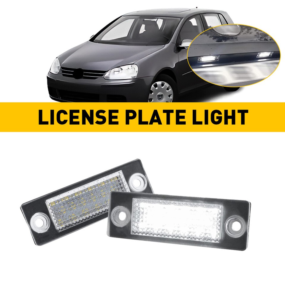 For VW Transporter T5 Golf MK5 Caddy MK3 2X Number Plate Lamp Light