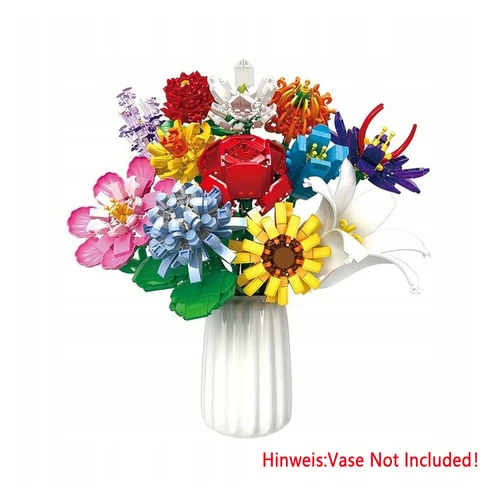 1064 Tlg. Blumen Bausteine Set Blumenstrauß Bauklötze Bauspielzeug für Erwachsen - Bild 12 von 12