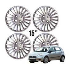 SET 4 COPRICERCHI COPPA RUOTA COPRI RUOTA BORCHIE 15" FIAT GRANDE PUNTO
