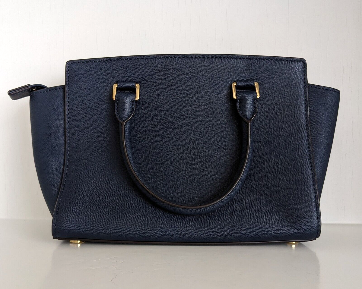 Michael Kors 30s3glms2l Selma Medium Satchel Navy Leather Handbag Michael Kors 30s3glms2l Selma Medium Satchel Navy Leather Handbag