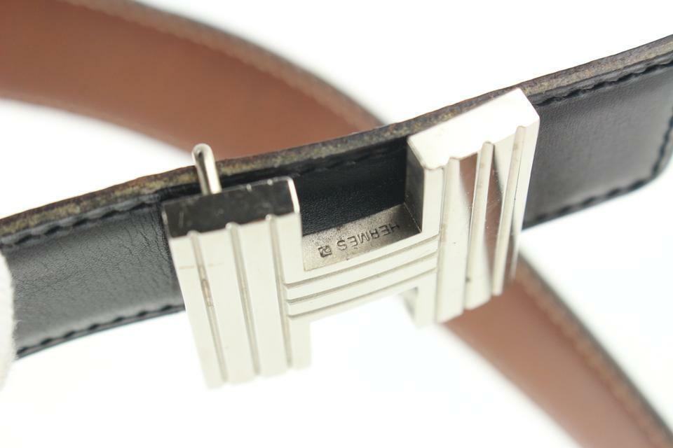 Hermès Black x Silver Reversible Cadena H Belt Kit 863her49 Hermès Black x Silver Reversible Cadena H Belt Kit 863her49