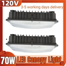 2 Pack 70W LED Parking Lot Light - Gas Station Canopy LED Lights,5Years Warranty