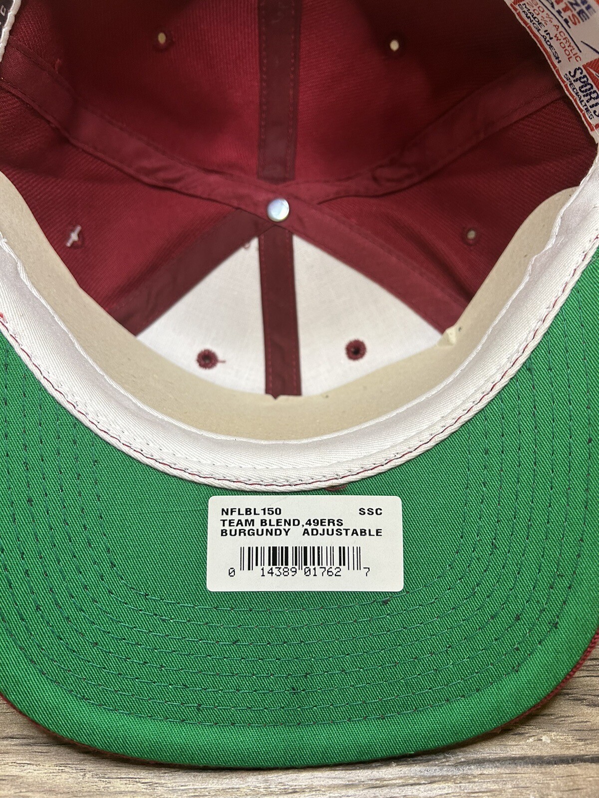 NWT Vintage San Francisco 49ers Burgundy SnapBack Hat Sports