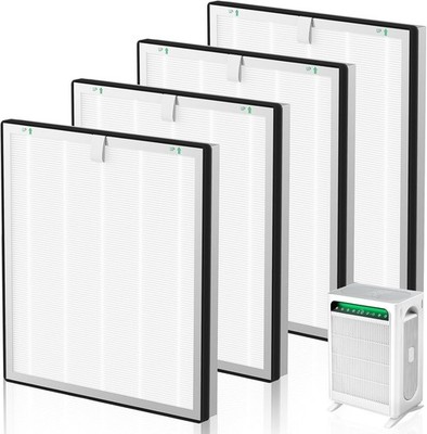 4-Pack Air Purifier Replacement Filter for KNKA APH4000, HEPA & Activated Carbon