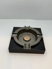 Cigar Ashtray,Cool Ashtrays Cigar Gifts for Men,Metal Cigar Tray with Solid Wood