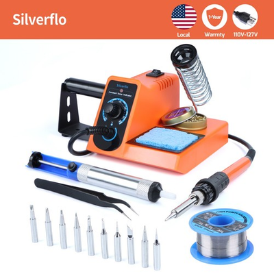 #ad 60W Digital Soldering iron Station Quick Heat Desoldering station Welding Kit $37.99