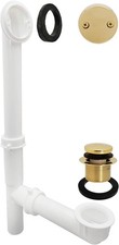 593244-03 White 1-1/2" Tubular Tip Toe Bath Waste Drain Kit, Polished Brass