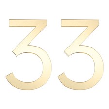2 Pcs 2 Inch House Numbers Self-adhesive Acrylic Modern House Number Gold 3 