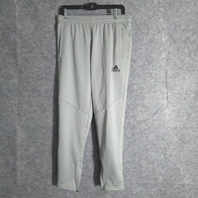 Adidas Training Pants Mens Gray Athletic Jogger Sweatpants Zipper Pockets Medium