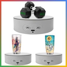 Rotating Display Stand For Tumblers Glitter Cups White Motorized Turner 5.2