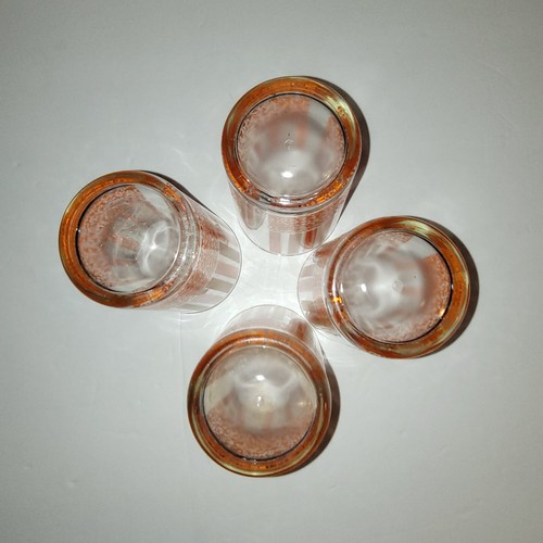 Highball Drink Glasses Orange Striped Mid Century Set of 4 - Picture 10 of 13