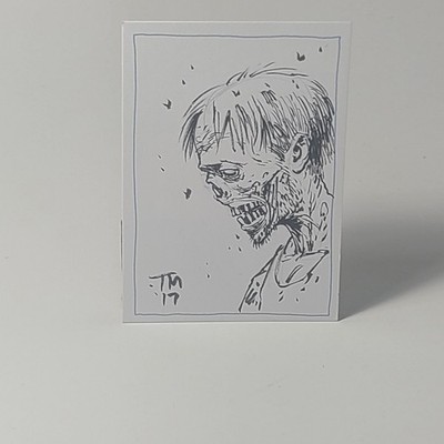 Tony Moore zombie aceo sketch card Walking Dead  ! lRead description !