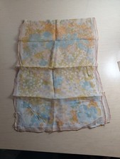 15" x 43" Vintage Scarf - Vinal - Made In Japan - Pinks And Blues - Abstract