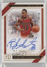 2020-21 National Treasures Peerless Signatures Gold 9/10 BJ Armstrong Auto 16zo